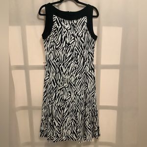 Laura zebra print fit and flare midi dress